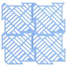 Jogo com 4 Tapetes de Silicone para Pia HAPPY SINKS Azul Resistente ao Calor