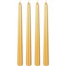 Jogo Com 4 Velas Para Castiçais Douradas Metalizadas Lisas 24,5cm Cada