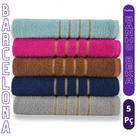 Jogo com 5 Toalhas de Banho Barcelona Banhão 70 X 130 Beka Alta Absorção