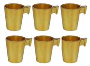 Jogo com 6 caneca de vidro malta champanhe 90ml - hauskraft
