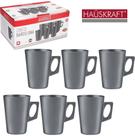 Jogo com 6 canecas barcelona 130ml cinza - hauskraft