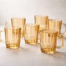 Jogo com 6 Canecas de Vidro Âmbar Zaira Gold 260ml Jogo com 6 Canecas de Vidro Âmbar Zaira Gold 260ml