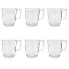 Jogo com 6 canecas de vidro transparente 160ml para chá e café