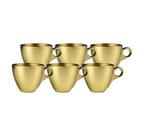 Jogo com 6 Canecas Dubai em Vidro Champagne Gold 170ml - Hauskraft