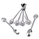 Jogo com 6 Colheres de Café Chá Aço Inox Luxo Sobremesa Talheres Prata Kiss Bugatti