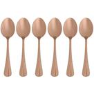 Jogo com 6 Colheres de Mesa Positano Aço Inox Rose Gold 18cm Lyor