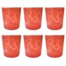 Jogo com 6 Copos Costela de Adão Vidro Laranja 380ml Pasabahce