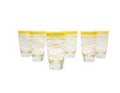 Jogo Com 6 Copos Italianos Long Drink 420ml Dourado.