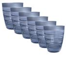 Jogo com 6 Copos Listrado Zig Zag 300ml Para Sucos Origem Itália.