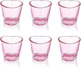 Jogo com 6 Copos Rosas para Shot em Formato Coração 45ml A5cm