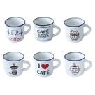 Jogo Com 6 Mini Caneca Porcelana Cafezinho 50 Ml Frases