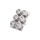 Jogo com 6 Porta Condimentos em Inox com Suporte Retangular 23.5 cm - Mimo Style - AI1401 Jogo com 6 Porta Condimentos em Inox com Suporte Retangular 23.5 cm - Mimo Style - AI1401