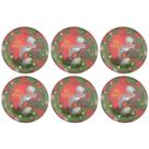 Jogo Com 6 Pratos de Sobremesa Natal Ø20cm Melamina PRODUTO SINTÉTICO.
