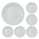 Jogo Com 6 Pratos Para Jantar Porcelana 24,5 Cm Bar Hotel Germer