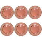Jogo Com 6 Sousplat 33cm Rose Gold Com Bordas Decoradas - Wolff