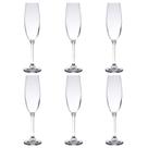 Jogo com 6 Taças Bohemia de Cristal para Espumante Anna 220ml