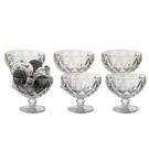 Jogo com 6 tacas de sobremesa clear borda dourad 310ml