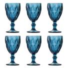 Jogo com 6 tacas diamound azul 340ml - ke home Jogo com 6 tacas diamound azul 340ml - ke home