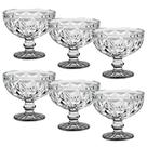 Jogo com 6 Taças em Vidro de Sobremesa Original Glass Diamante 300ml