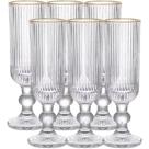 Jogo com 6 Taças Para Champanhe 160ml Linha Cameratta Cristal com Borda Fio Dourado L'Hermitage Jogo com 6 Taças Para Champanhe 160ml Linha Cameratta Cristal com Borda Fio Dourado L'Hermitage