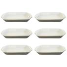 Jogo com 6 Travessas de Porcelana Creme Brulle Doces Patês 18x9x3cm