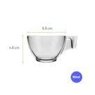 Jogo Com 6 Xícara Para Café Com Pires De Vidro 90ml