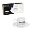 Jogo com 6 xicaras cafe porcelana manhattan branca 80ml - hauskraft