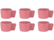Jogo com 6 xicaras cha willow rosa 180ml - hauskraft