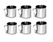 Jogo Com 6 Xicaras Em Aço Inox 100ml Jogo Com 6 Xicaras Em Aço Inox 100ml