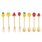 Jogo com 8 Talheres Fruit Sobremesa Aço Inox Dourado - Wolff