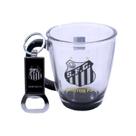 Jogo com uma caneca de vidro e um abridor de garrafas 370ml - santos