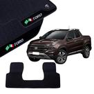 Jogo Completo De Tapetes Específicos Para Fiat Toro Emborrachado Preto Bordado Premium