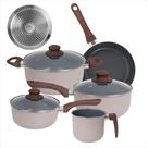 Jogo Completo Matera 5 Panelas Aluminio Revestimento Cerâmico Indução