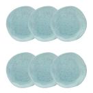 Jogo Conjunto 6 Pratos Fundos Oxford Porcelana Ryo Blue Bay 22,5 cm