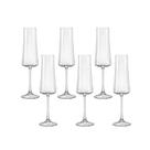 Jogo Conjunto Com 6 Taças de Cristal Bohemia Xtra Para Champagne 210ml Altura 26,5CM