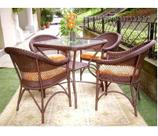 Jogo Conjunto De Mesa 4 Poltronas Junco Fibra Varanda Jardim