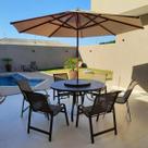 Jogo Conjunto De Mesa 6 Cadeiras Aluminio Piscina Ombrelone Jogo Conjunto De Mesa 6 Cadeiras Aluminio Piscina Ombrelone