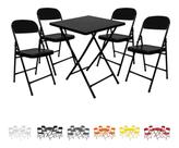 Jogo Conjunto De Mesa C/ 4 Cadeiras Dobráveis Bar Lanchonete Restaurante Aço