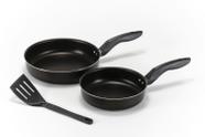 Jogo Conjunto Kit 2 Frigideiras Antiaderente Grande Multiuso para sua Cozinha - Alumínio Top de Linha - Não Gruda e Limpa Fácil