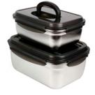 Jogo Conjunto Pote Inox Antibacteriano C/ Tampa de Vedação
