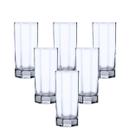 Jogo copos clean de vidro transparente long drink 205ml 6pç