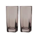Jogo Copos de Vidro 320ml Cinza Texas Agua Suco Vinho 2 Unid