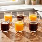 Jogo Copos De Vidro Xícara Caneca De 250ml Conjunto Kit 6pçs Jogo Copos De Vidro Xícara Caneca De 250ml Conjunto Kit 6pçs