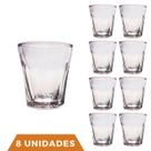 Jogo Copos Shot 8 Peças Vidro Bar Cachaça Tequila Dose 45ml
