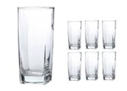 Jogo copos vidro cristal long drink quadrado 6pcs 320 ml