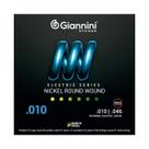Jogo Cordas 010 Encordoamento Guitarra Giannini Nickel Round Wound Aço