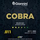 Jogo Cordas Violão Aço Cobra Bronze 011 GEEFLK