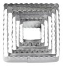 Jogo Cortador Inox 6pçs Formato Quadrado Confeitaria Duplo