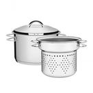 Jogo Cozi-pasta Tramontina Solar Em Aço Inox 24cm 2 Peças