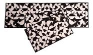 Jogo cozinha 3 pecas 150x45/75x45(2x)cm geometrico preto e branco